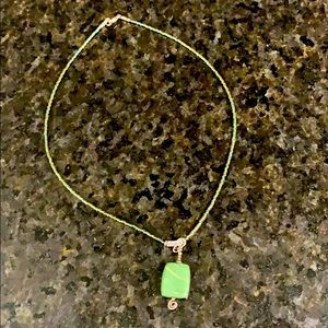 Green Stone Pendant Necklace